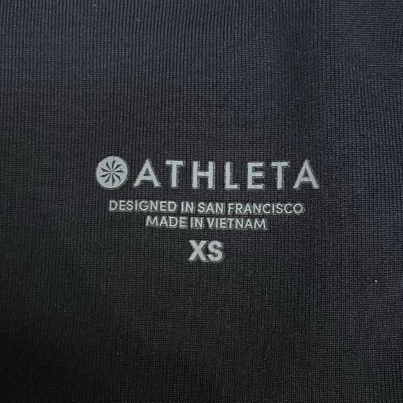 Athleta Leggings Womens XS Black Excursion Hybrid Tight Mid Rise Ribbed Gym - Picture 3 of 12